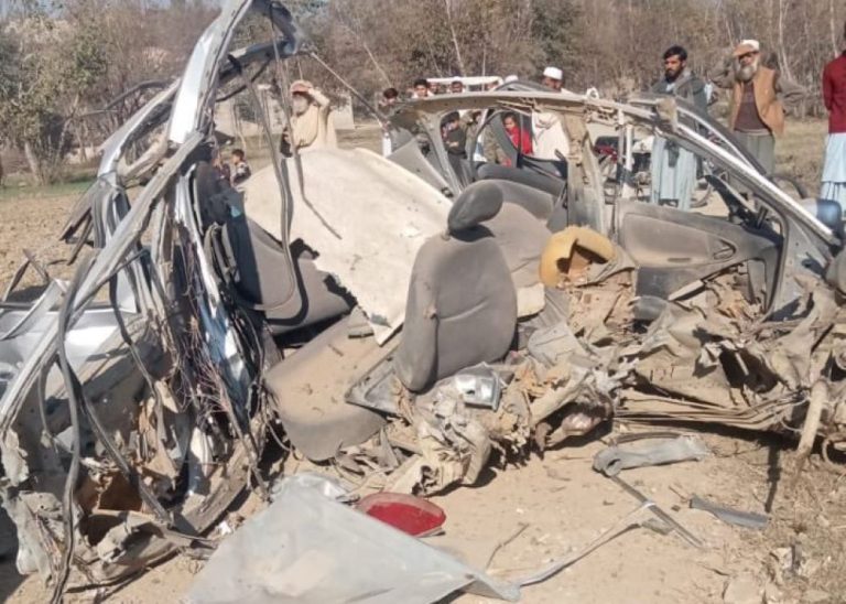 Roadside explosion hit a car in Khar area of Bajaur district which left a person dead. The car was completely destroyed in the blast