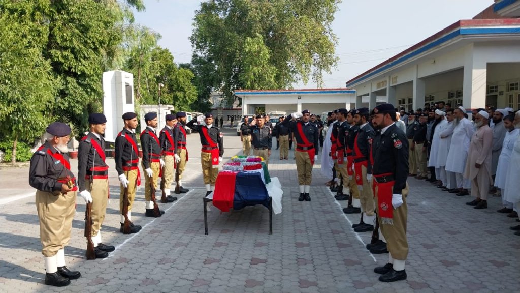 Funeral Prayer of Martyred Policeman Offered In Mardan