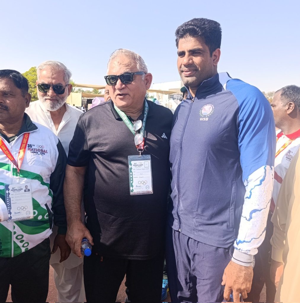 Arshad Nadeem Wins Gold at National Games with 81.81m Throw in Karachi Arshad Nadeem Wins Gold at National Games with 81.81m Throw in Karachi