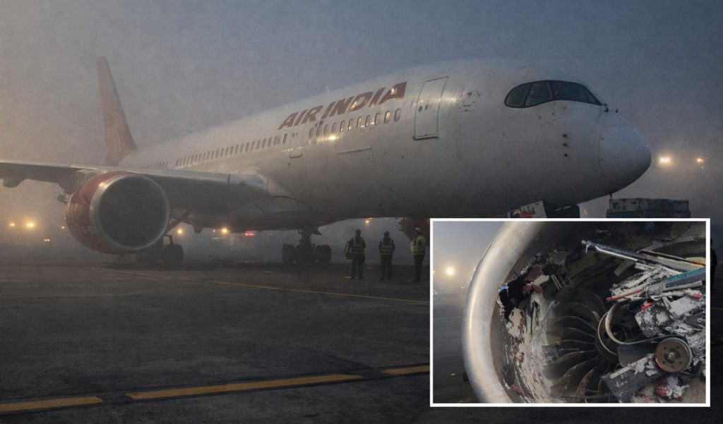 Air India Plane Damaged After Engine Sucks Cargo at Delhi Airport