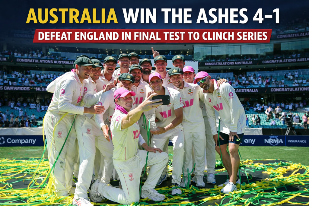 Australia Defeat England in Final Ashes Test, Seal Series 4–1