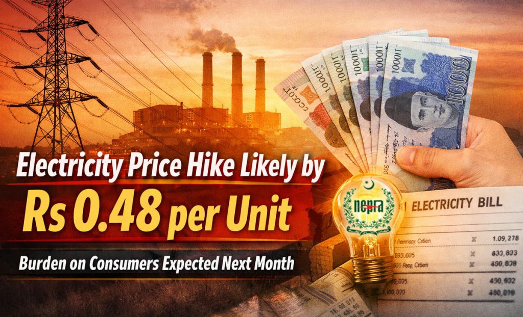 Electricity Price May Rise by Rs0.48 Per Unit for One Month in Pakistan