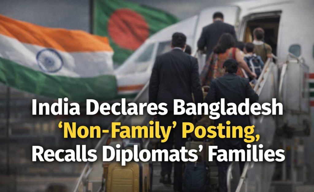 India Declares Bangladesh a ‘Non-Family’ Posting, Recalls Diplomats’ Families