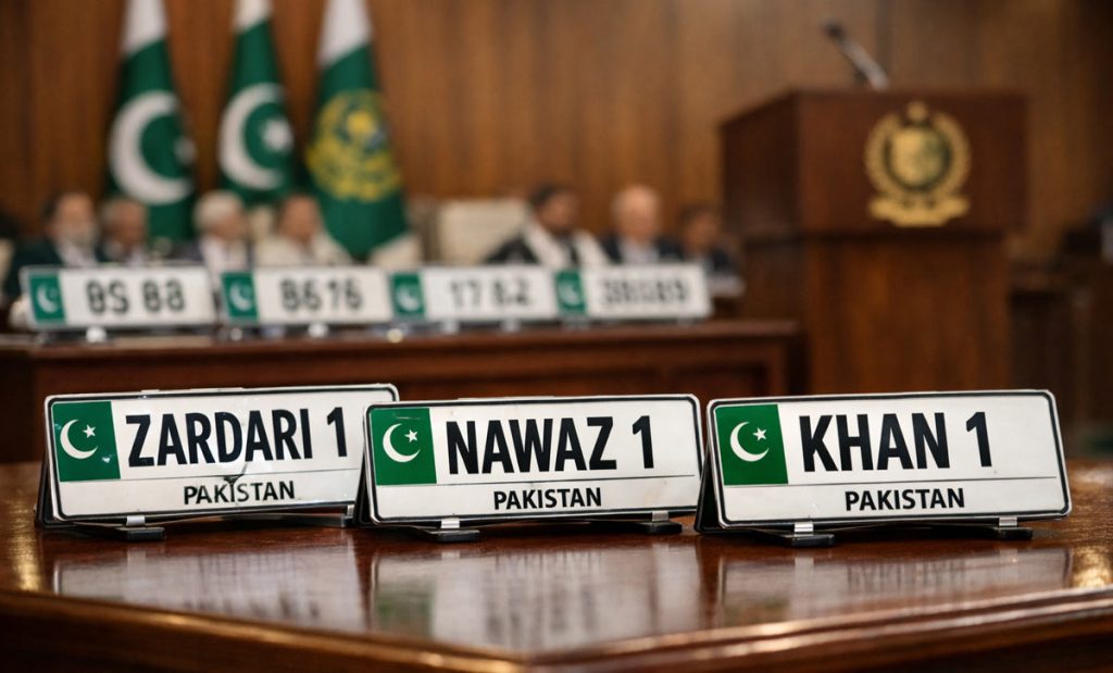 KP fancy number plates auction political leaders