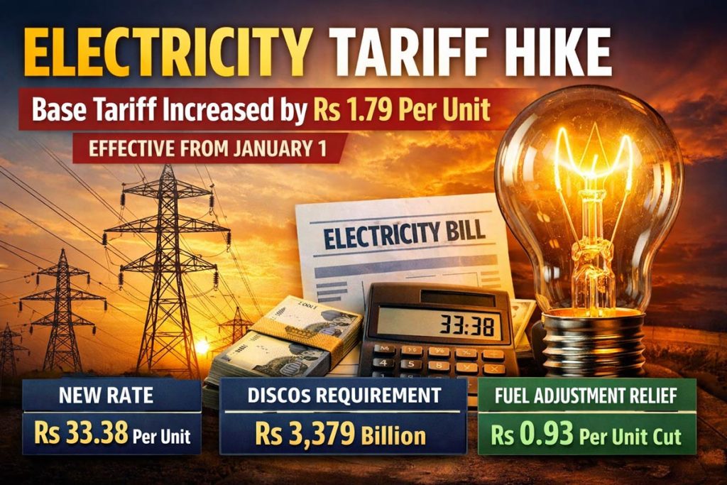 Electricity Base Tariff Raised by Rs1.79 Per Unit from Jan 1