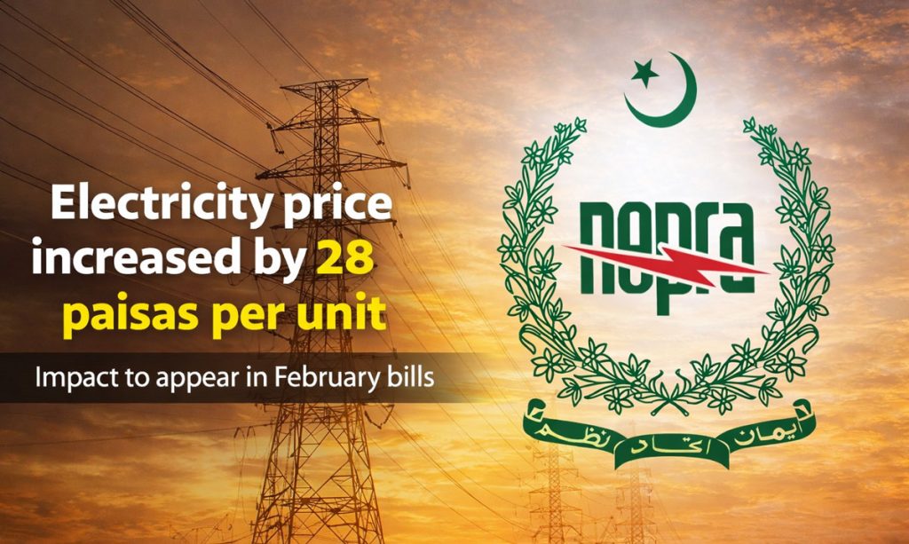 Electricity price up by 28 paisas per unit for February bills