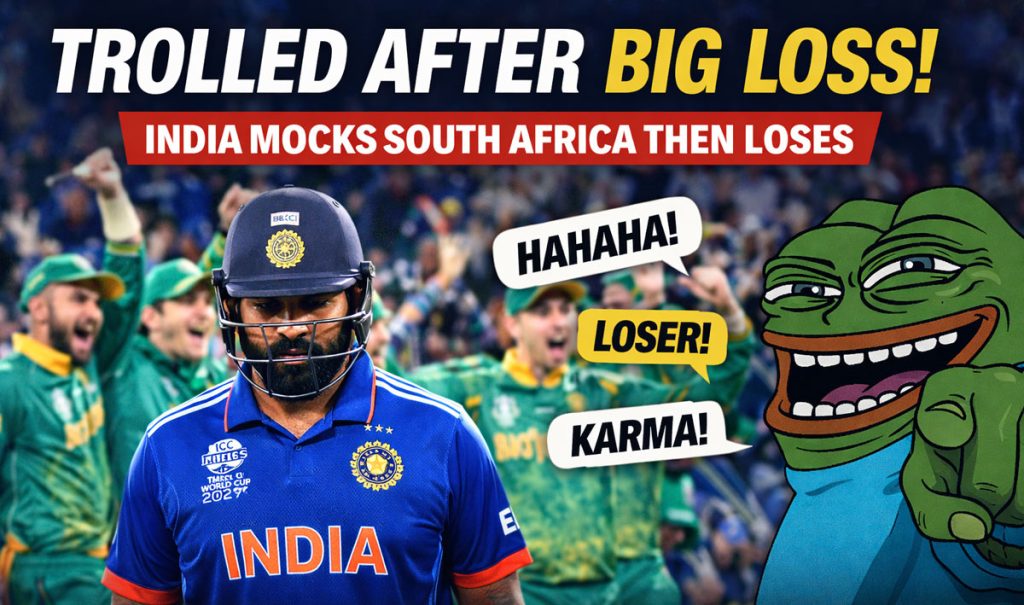 India Trolled After South Africa Defeat as Mocking Ad Backfires India Trolled After SA Defeat, Ad Backfires at T20 WC