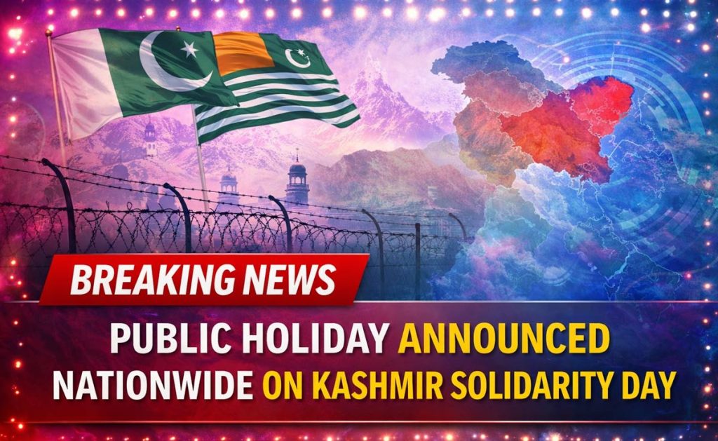 Public Holiday Announced Across Pakistan on Kashmir Solidarity Day
