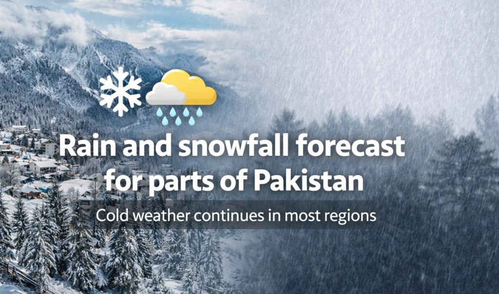 Rain and snowfall forecast for parts of Pakistan: Met Office