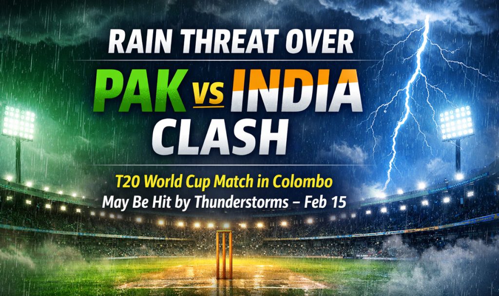 T20 World Cup: Rain Threat Looms Over Pak-India Clash
