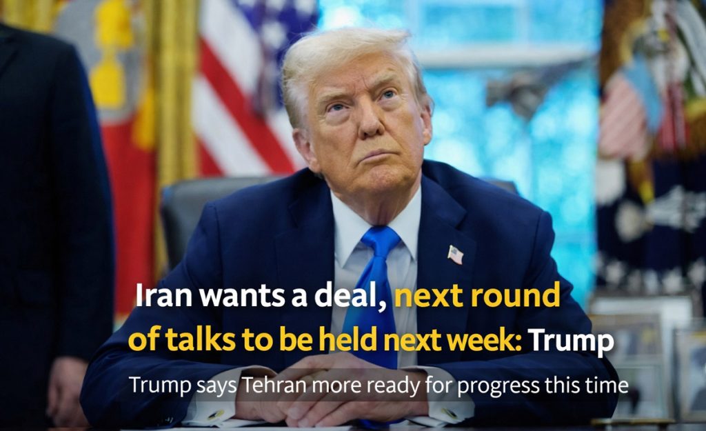Trump says Iran wants deal, talks to resume next week