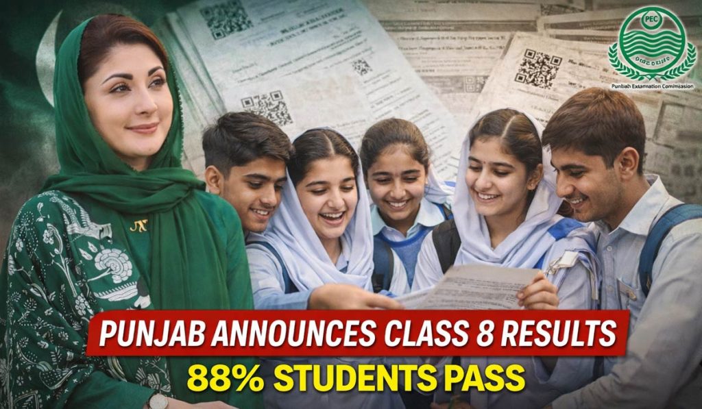 Punjab Class 8 Results Announced, 88% Students Pass