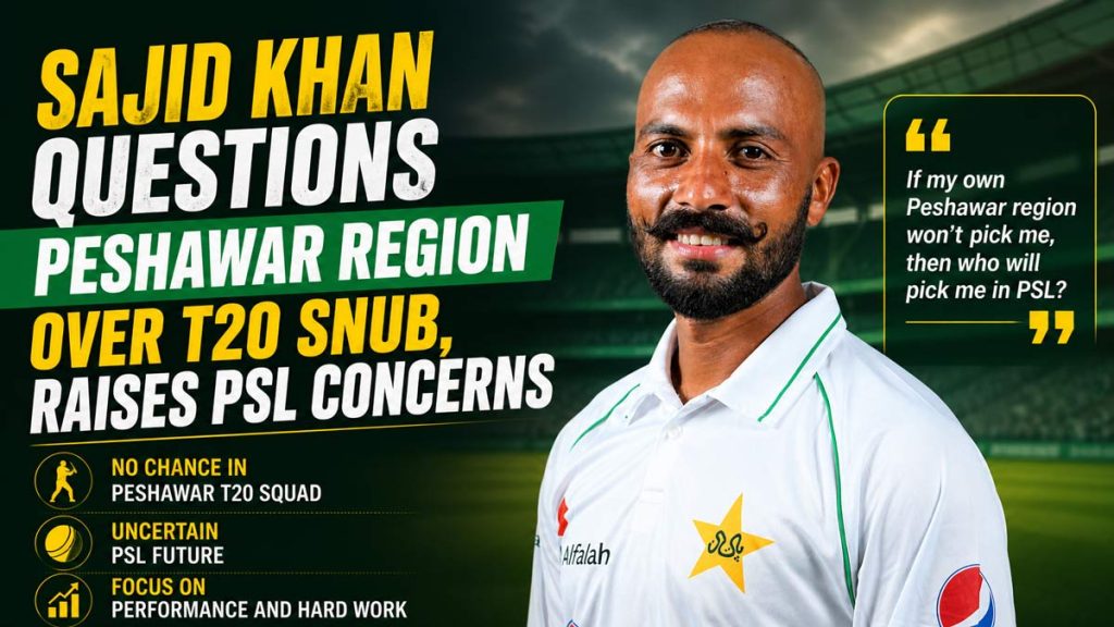 Sajid Khan Questions Peshawar Region Over T20 Snub, Raises PSL Concerns