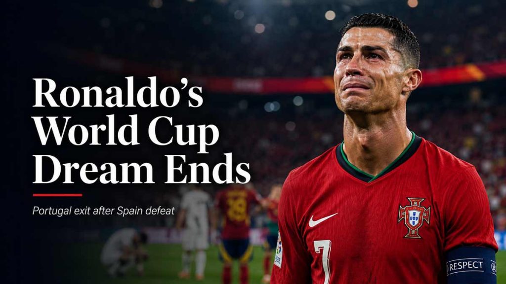 Cristiano Ronaldo’s World Cup Dream Ends as Spain Knock Portugal Out 1-0 Cristiano Ronaldo World Cup Exit After Spain Defeat